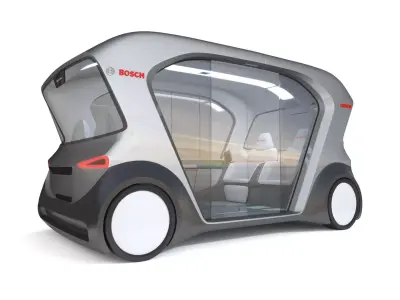 Electric Bosch IoT Shuttle with Interior 3D model