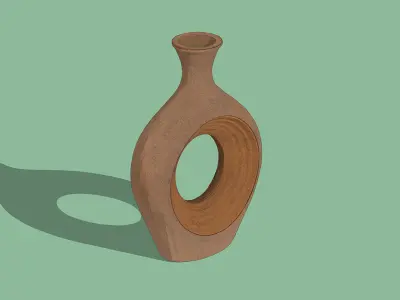 Creative wine bottle sculpture Low-poly 3D model