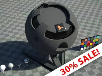 Rubber material - easy change to any colour -  VRay shader Texture