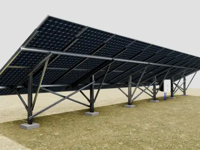 Single Column Solar Construction Type-1 3D model