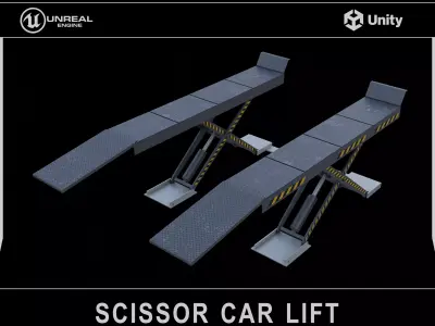 Scissor Car Lift Low-poly 3D model