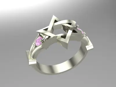 Star Of David Ring  Free 3D print model