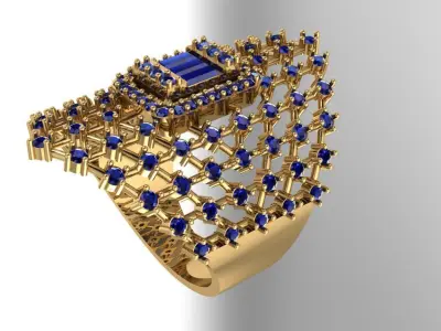 luxury ring 3D print model 5