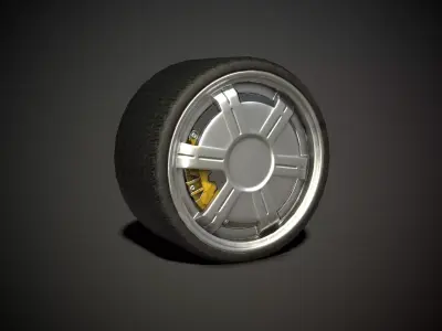 WHEEL AND TIRE 1 3D model Low-poly 3D model