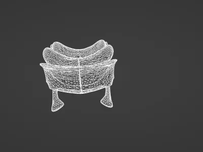 Futuristic Curved Lounge Chair 3D Model 3D model
