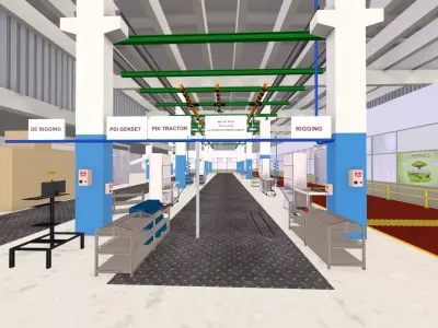 Engine Warehouse Low-poly 3D model