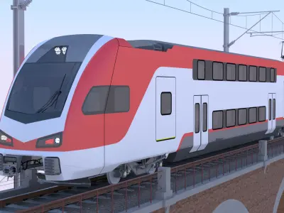 Stadler Kiss USA on viaduct 3D model