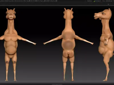 ZBrush Camel Character Base Mesh 3D model