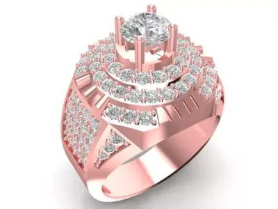 Luxury Multi Layer Diamond Men Ring 3D Model 590 3D print model