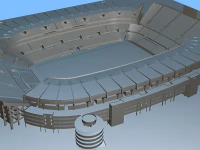 Fictional old stadium 3 - Football club arena 3D model