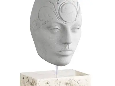 Sculpture of a human face 3D model
