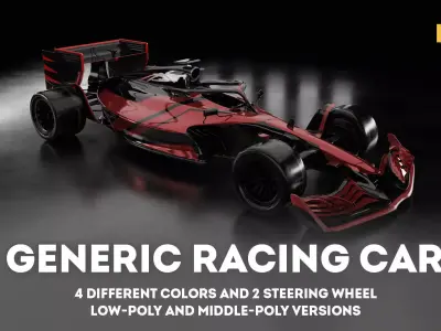 Formula 1 Generic Racing Car 02 Low-poly 3D model