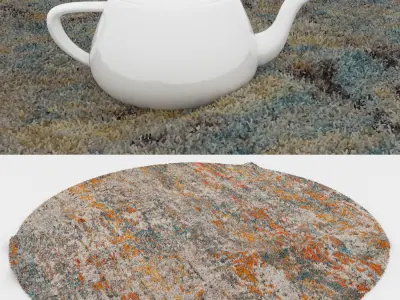Round Rug Set 149 3D model