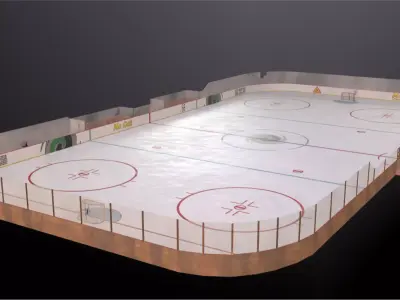 Ice Hockey Rink- Apocalypse Low-poly 3D model