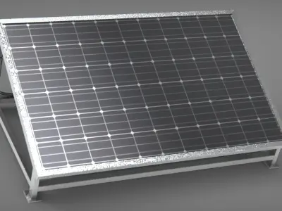 Solar panel with base Low-poly 3D model