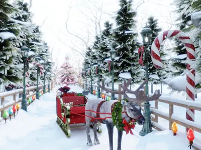 Christmas Forest Blender Scene - DAY 3D model