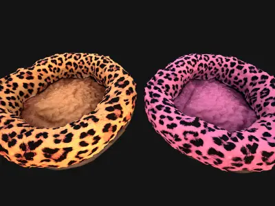 Bed for Pet Rodent Hamster Dogs Cats Leopard Print Low-poly 3D model