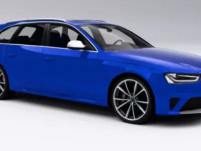 Audi RS4 Avant 2013 Low-poly 3D model