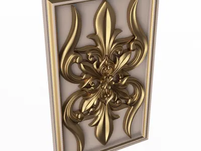 Rosette Carved Decoration CNC 028 Low-poly 3D model