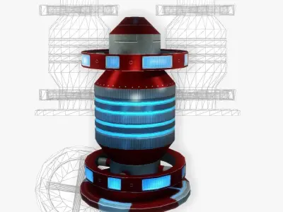 Force field generator 04 sci-fi Low-poly 3D model