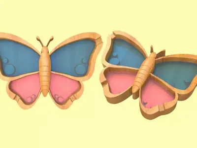 BUTTERFLY ASHTRAY Free 3D print model