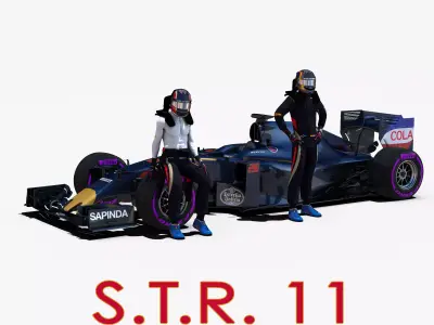 STR11 man in racing suit Low-poly 3D model