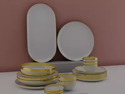 Dishes and bowls 3D model