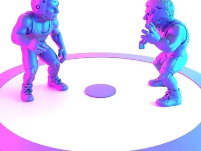 Amateur Westling Fighters toy 3D print model