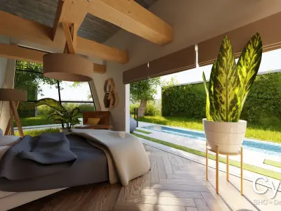 Modern villa 2021 Blender Eevee and Cycles 3 Low-poly 3D model