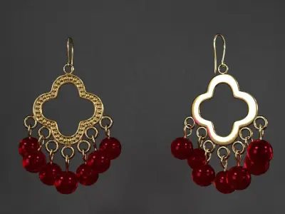 earrings mannequin wearing 3D model