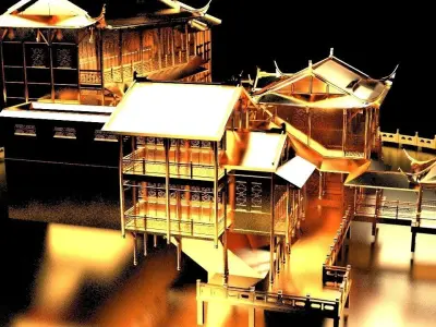 Chinese ancient house  3D model 26