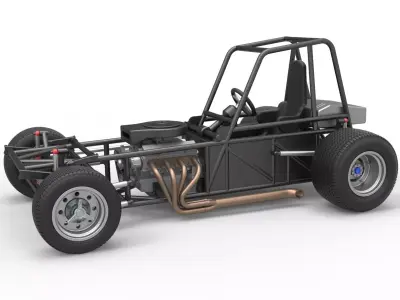 Vintage Dirt Modified stock car Base Version 4 Scale 1 to 25 3D print model