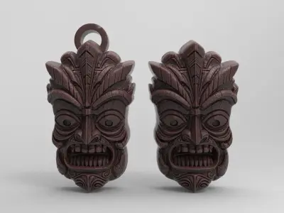 wall tiki decor 3  3D print model