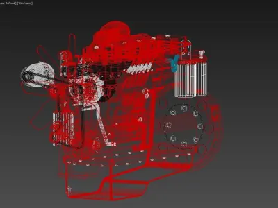 B 5 9L Cummins Turbo Diesel Engine Low-poly 3D model