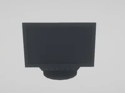 Office Desk Table with Computer Low-poly 3D model