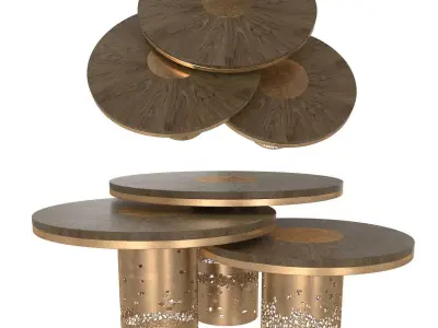 Round alem luxury handmade coffee table deniz tunc design 3D model