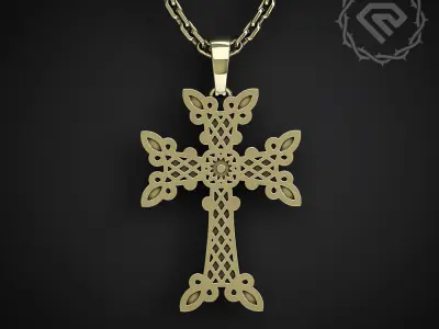 KHACHKAR ARMENIAN CROSS 55 mm 3D print model