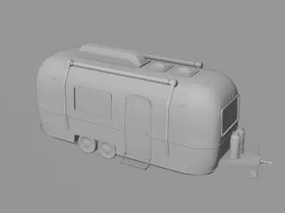 Dirty Apocalyptic Airstream Camper 3D model