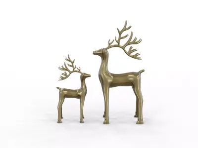 Stylized Reindeer Sculptures - Christmas Decor 3D print model