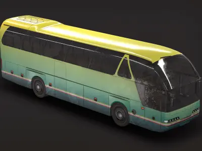 Tourist Bus Low Poly  Low-poly 3D model