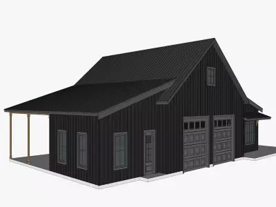 Barndominium House 073 -Archimple LLC Low-poly 3D model