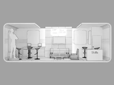  Booth Exhibition Stand a43 3D model