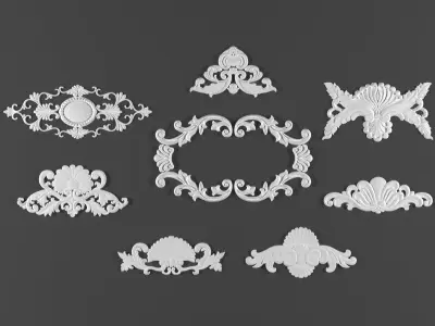 8 ornamental classic decoration 3d model kitbash vol 14 3D model