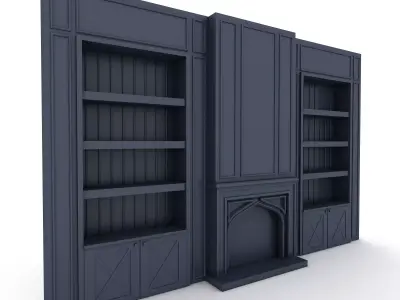 fireplace tv unit 02 model Low-poly 3D model