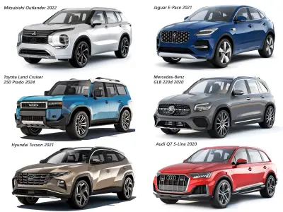Collection of modern SUVs 2 3D Model Pack