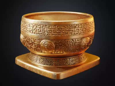 Antique Bronze Gui Classical Flower Pot 3D print model