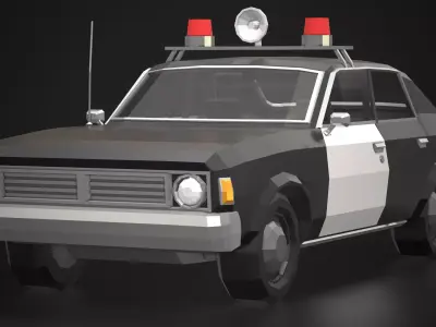 Low-Poly Retro Police Car 02 Low-poly 3D model