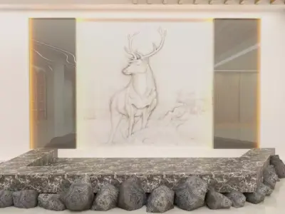 Luxury Jewelry Showroom Interior 3D Retail Display Low-poly 3D model