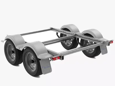 Dual Axle Boat Trailer 3D model