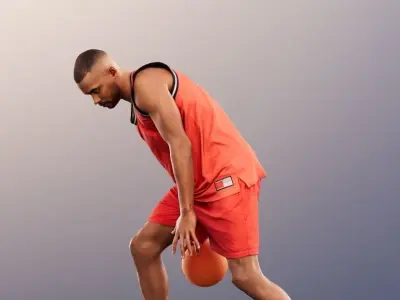 Jonny 12679 - Athletic Black Basketball Player Low-poly 3D model